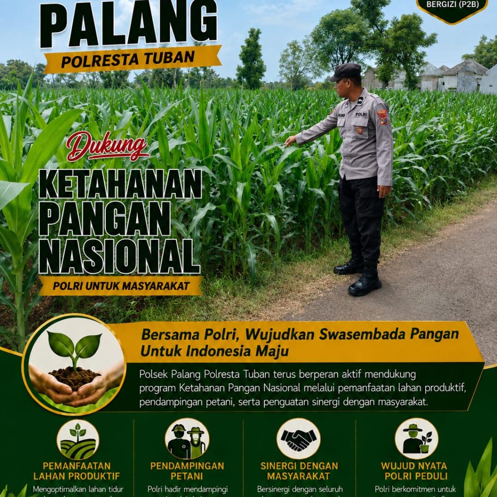 *Dukung Astacita, Polsek Palang Polresta Tuban Pantau Langsung Lahan Jagung milik warga Desa Wangun*