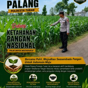 *Dukung Astacita, Polsek Palang Polresta Tuban Pantau Langsung Lahan Jagung milik warga Desa Wangun*