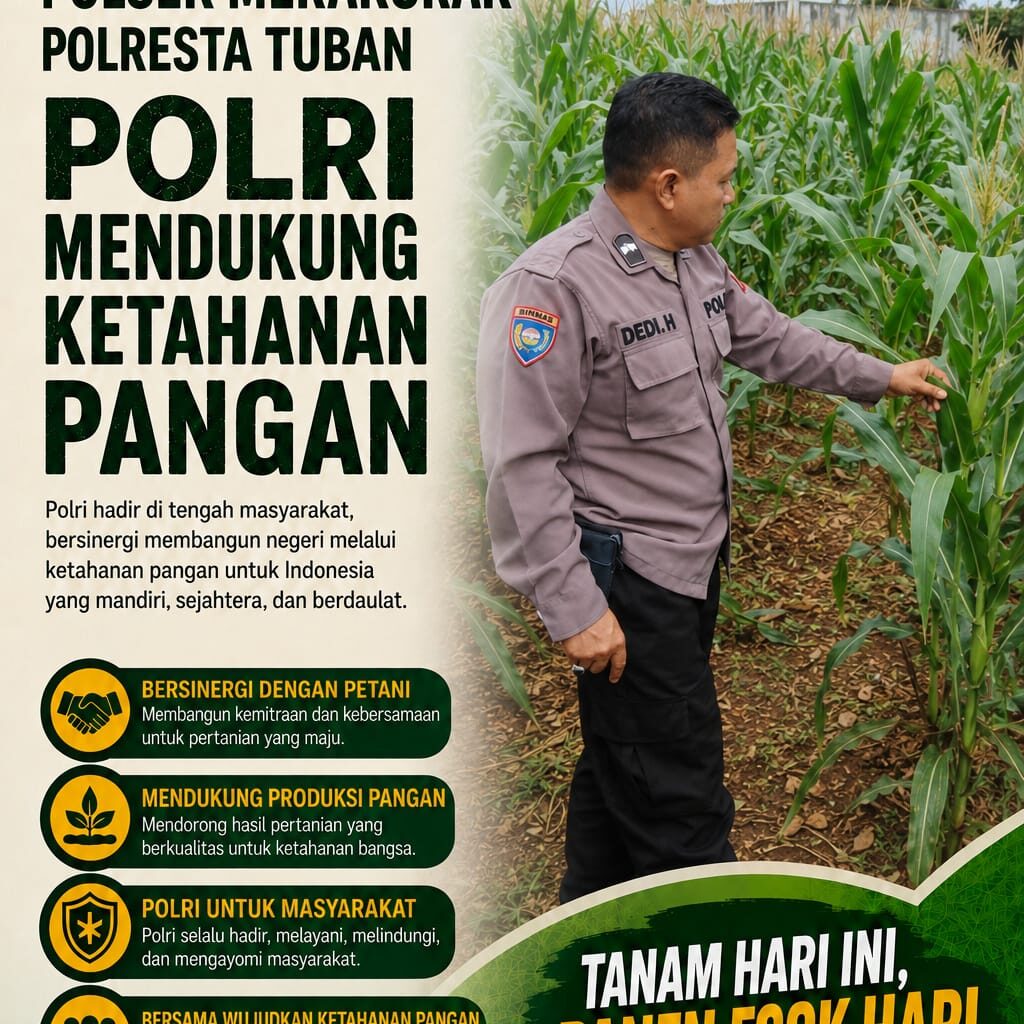 Polri Dukung Astacita, Polsek Merakurak Polres Tuban Turun Cek Tanaman Jagung Warga di Desa Tuwiri Wetan