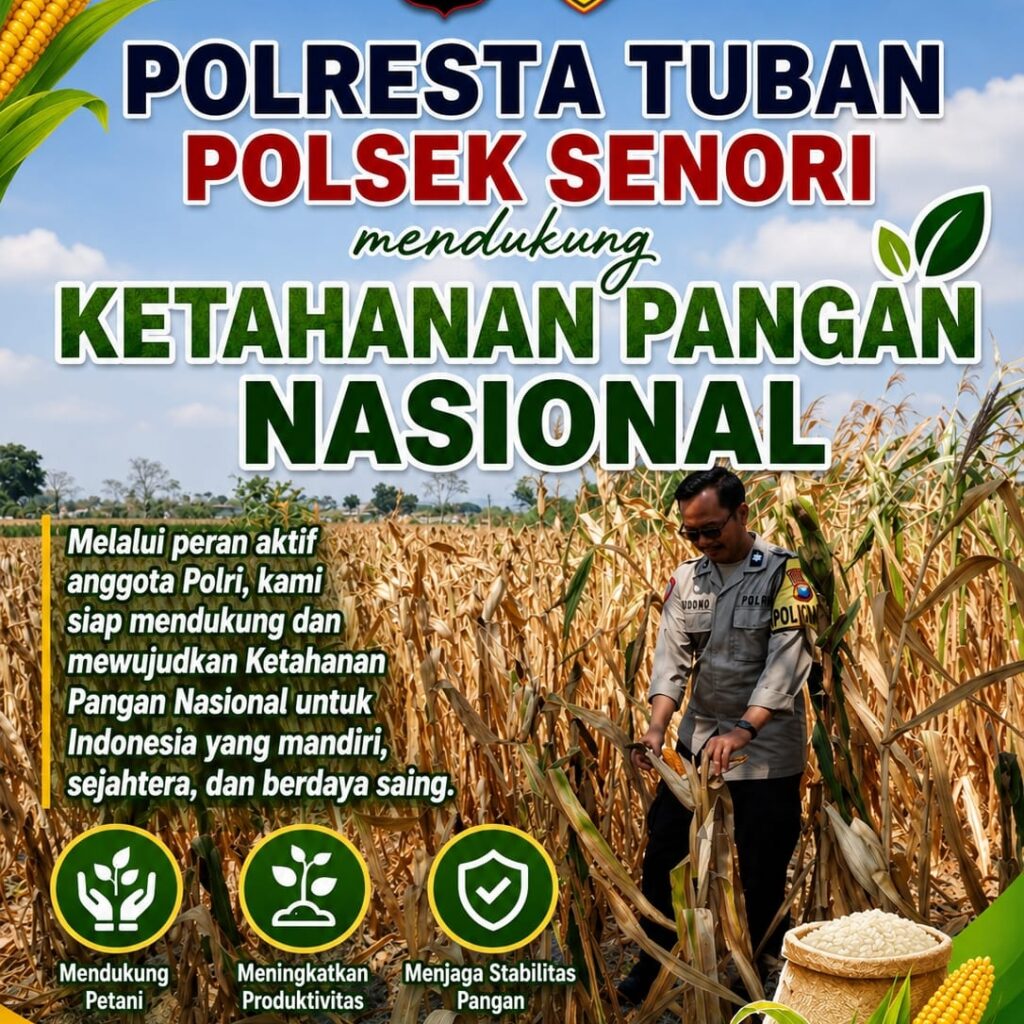 Polisi RW Polsek Senori Polresta Tuban Pantau Kodisi Tanaman Jagung Milik Warga Desa Medalem Guna Mendukung Program Ketahanan Pangan