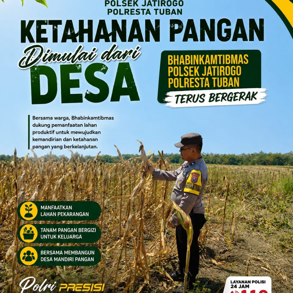 Dukung Astacita, Polsek Jatirogo Cek Lahan Jagung Warga