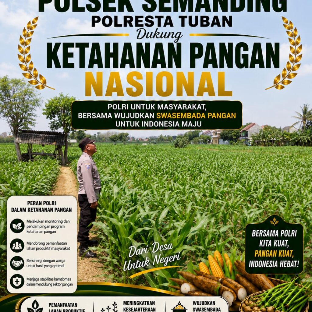 Polri Dukung Astacita, Polsek Semanding Polresta Tuban Turun Cek Tanaman jagung milik Warga di Desa Tegalagung