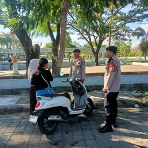 Polsek Praya Intensifkan Patroli Antisipasi 3C di Alun-Alun Tastura