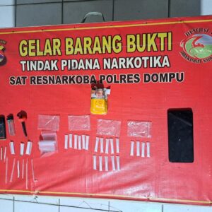 POLRES DOMPU UNGKAP PEREDARAN SABU 8,18 GRAM DI KECAMATAN KEMPO