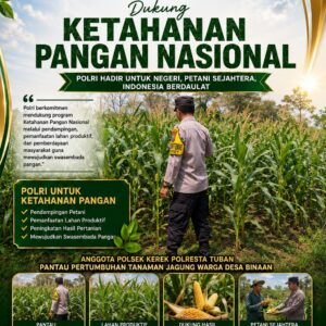 “ANGGOTA POLSEK KEREK POLRESTA TUBAN PANTAU PERTUMBUHAN TANAMAN JAGUNG WARGA DESA BINAAN”