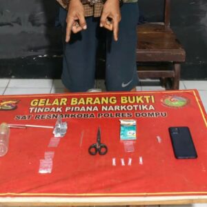 SATRESNARKOBA POLRES DOMPU UNGKAP KASUS NARKOTIKA, 2,36 GRAM SABU DIAMANKAN