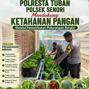 Bhabinkamtimas Polsek Senori Polresta Tuban Polda Jatim Sambang Pekarangan Pangan Bergizi Warga Desa Sendang Guna Mendukung Ketahanan Pangan