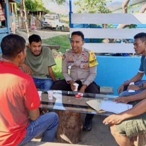 Ngopi Bareng Warga Binaan, Bhabinkamtibmas Polsek Bolo Sampaikan Himbauan Kamtibma