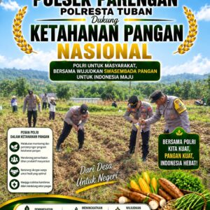 DALAM RANGKA MENDUKUNG KETAHANAN PANGAN DAN ASTACITA PRESIDEN RI, ANGGOTA POLSEK PARENGAN POLRESTA TUBAN MENANAM JAGUNG DI LAHAN MILIK PETANI DI DESA SUKOREJO KECAMATAN PARENGAN.