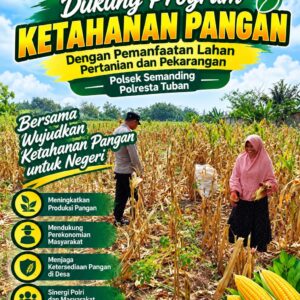 Polri Dukung Astacita, Polsek Semanding Polresta Tuban Turun Cek Tanaman jagung milik Warga di Desa Tegalagung