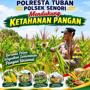 Dukung Program Asta Cita Presiden, Anggota Bhabinkamtibmas Polsek Senori Polresta Tuban Lakukan Pemantauan Tanaman Jagung Warga Desa Jatisari
