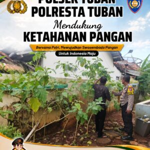 Polsek Tuban Dukung Ketahanan Pangan, Pantau Pemanfaatan Lahan Pekarangan Warga
