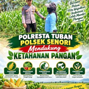 Dukung Program Asta Cita Presiden, Anggota Bhabinkamtibmas Polsek Senori Polresta Tuban Lakukan Pemantauan Tanaman Jagung Warga Desa Wanglukulon