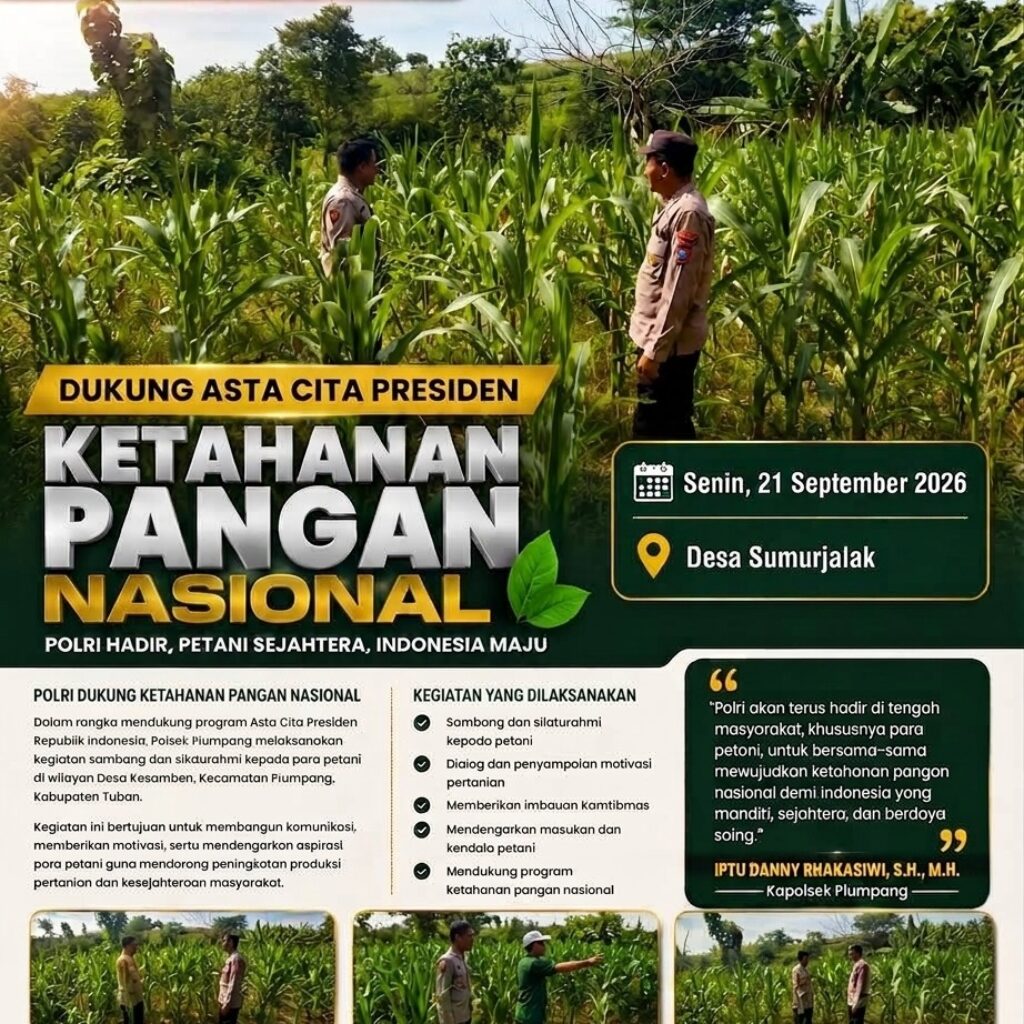 Polsek Plumpang Polresta Tuban Turun Langsung Cek Tanaman Jagung Warga