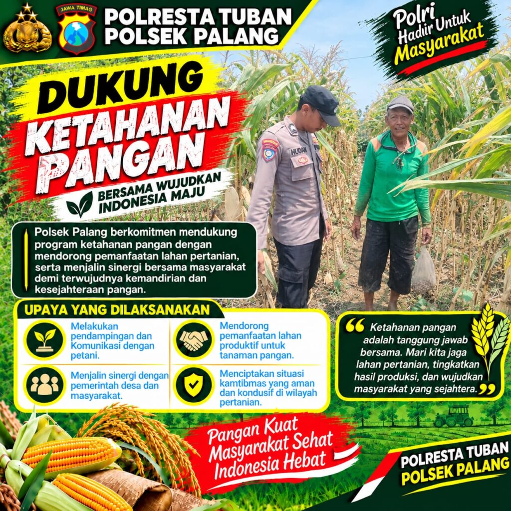 Polri Dukung Astacita, Polsek Merakurak Polres Tuban Turun Cek Tanaman Jagung Warga di Desa Tuwiri Wetan