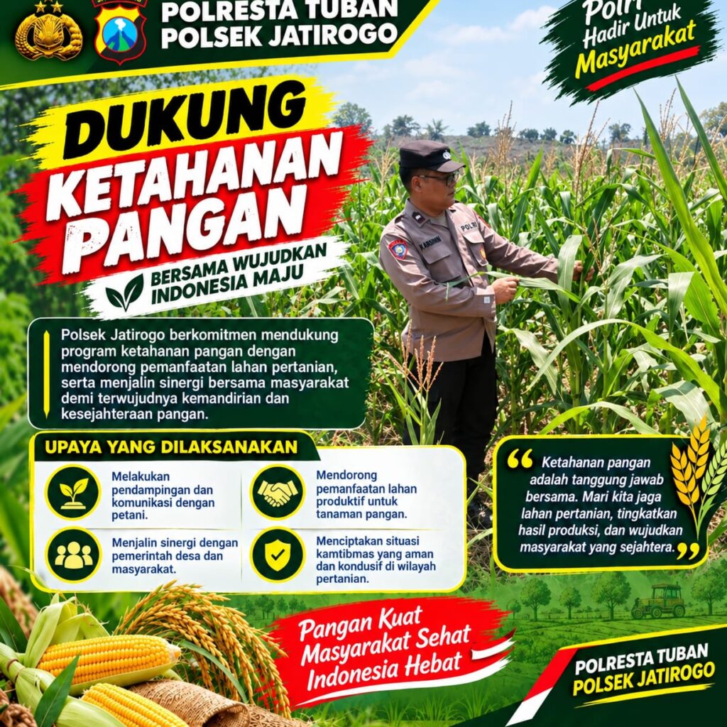 Wujudkan Swasembada Pangan, Polsek Jatirogo sambang lokasi lahan Jagung di Desa Demit
