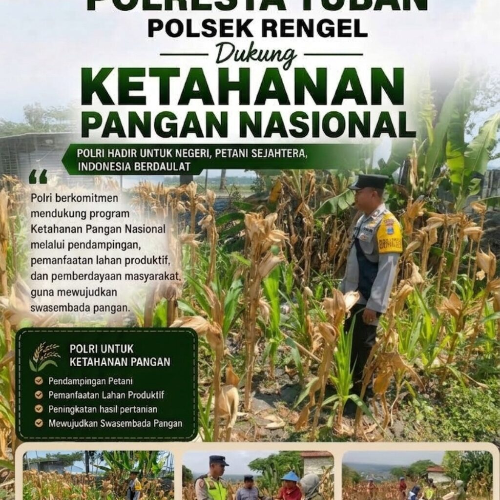 Polri Dukung Astacita, Polsek Rengel Polresta Tuban Turun Cek Tanaman Jagung Warga di Desa Rengel