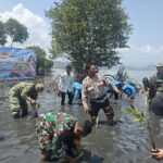 Sinergi TNI-Polri dan Pelajar Tanam Mangrove Serentak di Pulau Kaung, Cegah Abrasi Pesisir Pantai