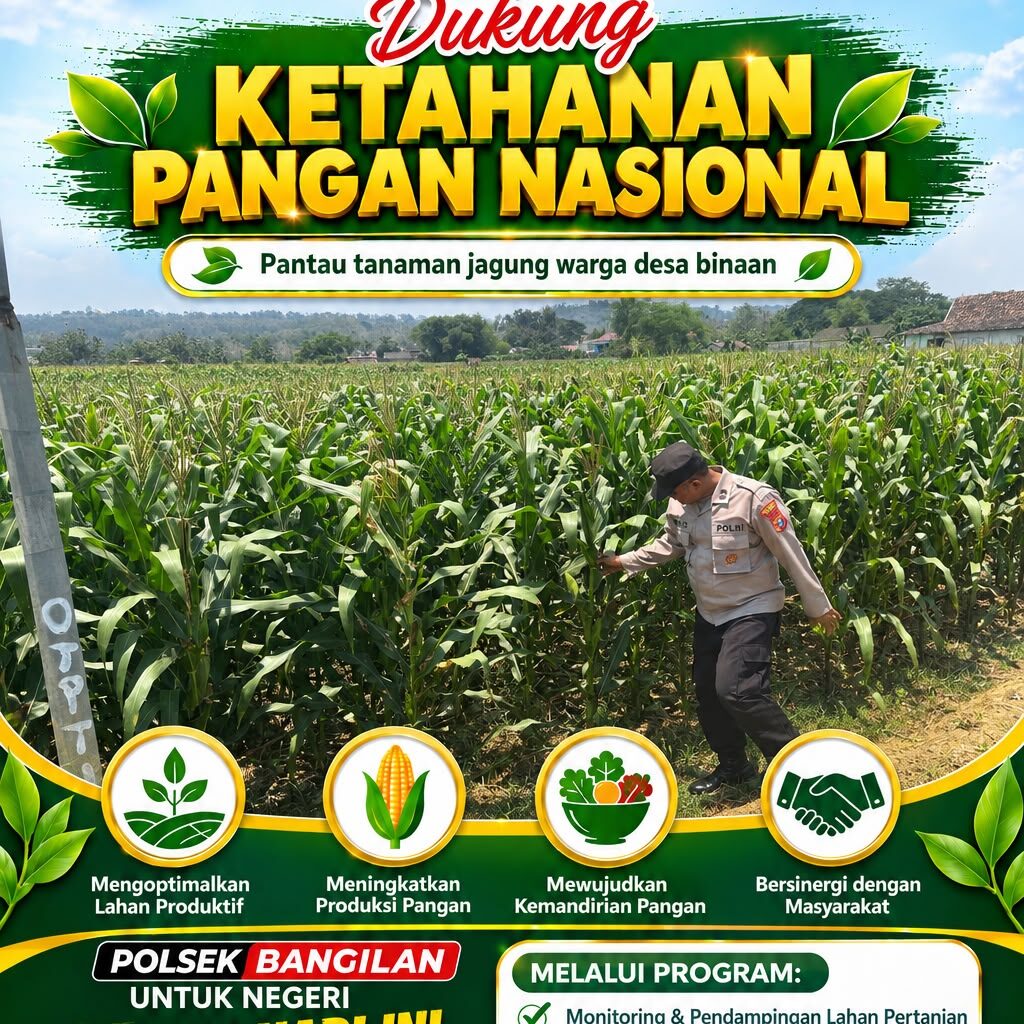 Polsek Bangilan Dukung Ketahanan Pangan Nasional, Pantau Tanaman Jagung Warga