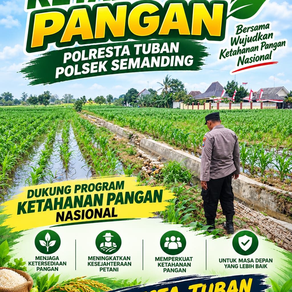 Polri Dukung Astacita, Polsek Semanding Polresta Tuban Turun Cek Tanaman jagung milik Warga di Desa Prunggahan kulon