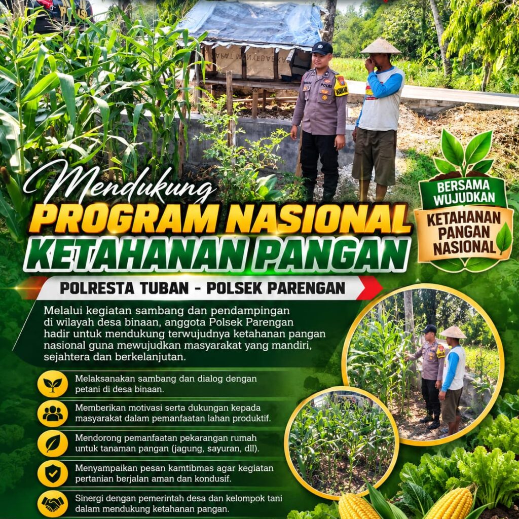 Polsek Parengan Dukung Program Nasional Ketahanan Pangan melalui Sambang dan Pendampingan Petani