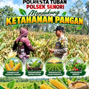 Mendukung Asta Cita Presiden Polisi RW Polsek Senori Polresta Tuban Pantau Kodisi Tanaman Jagung Milik Warga Desa Kaligede