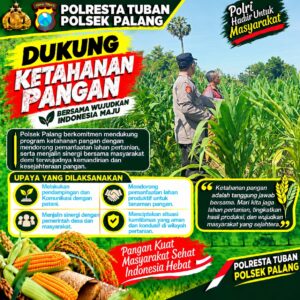 Dukung Astacita, Polsek Palang Polresta Tuban Pantau Langsung Lahan Jagung milik warga Desa Tasikmadu