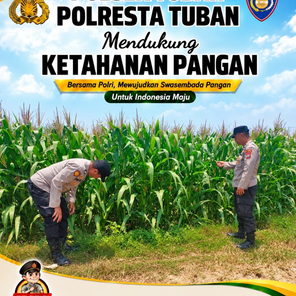 Polsek Tuban Dukung Ketahanan Pangan, Bhabinkamtibmas Monitoring Tanaman Jagung
