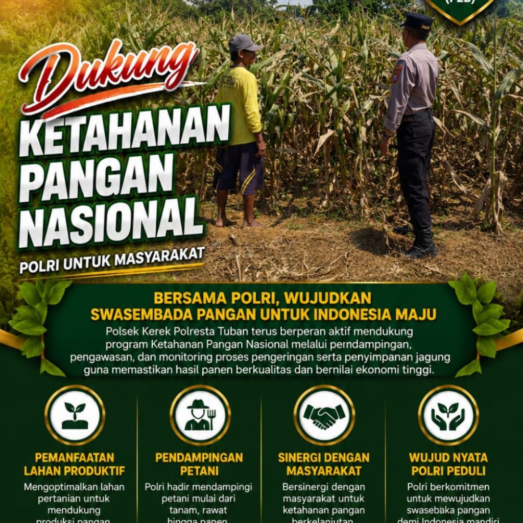 Dukung Ketahanan Pangan, Polsek Kerek Sambang Lahan Jagung di Desa Binaan