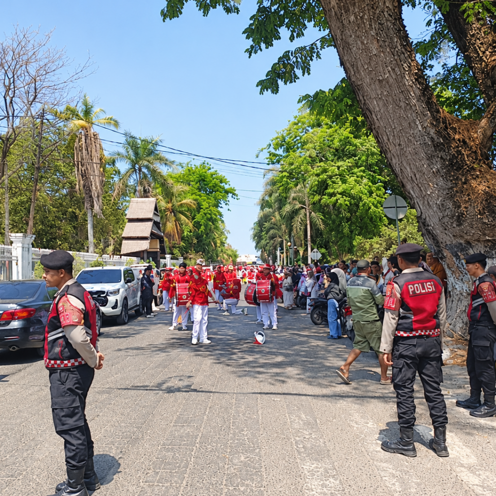 Kawal Peringatan Hari Santri Nasional 2026, Sat Samapta Polres Sumbawa Amankan Upacara dan Pawai di Lapangan Pahlawan