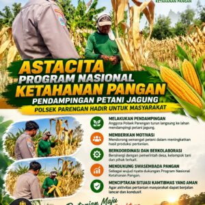 Polsek Parengan Polresta Tuban Pantau Lahan Jagung Warga Desa Ngawun Dukung Program Astacita