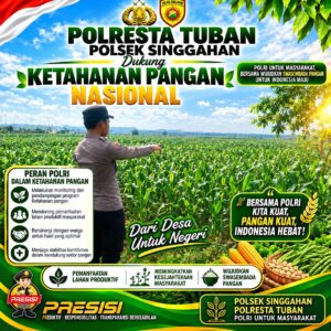 Anggota Polsek Singgahan Polresta Tuban Turun Cek Tanaman jagung Warga di Desa lajo lor