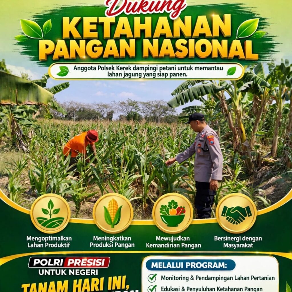 POLSEK KEREK DAMPINGI PETANI, WUJUDKAN KETAHANAN PANGAN NASIONAL
