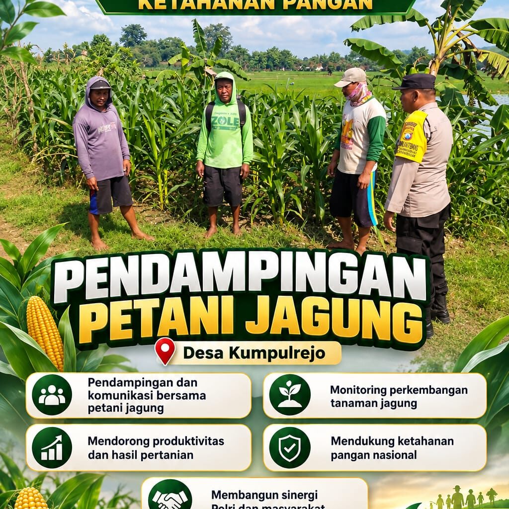 Polsek Parengan Polresta Tuban Pantau Lahan Jagung Warga Desa Kumpulrejo Dukung Program Astacita