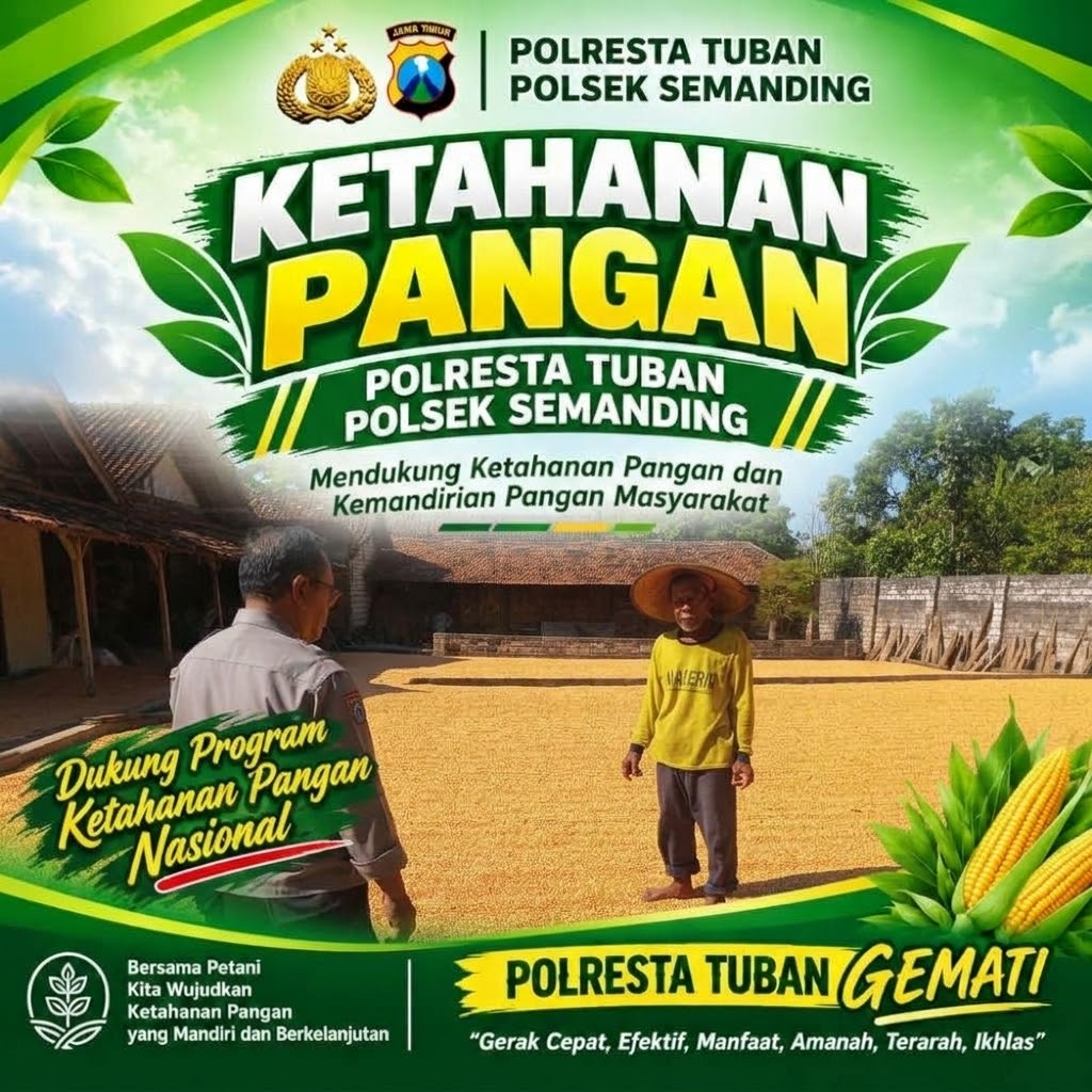 Polri Dukung Astacita, Polsek Semanding Polresta Tuban Turun Cek Tanaman jagung milik Warga di Desa Kowang