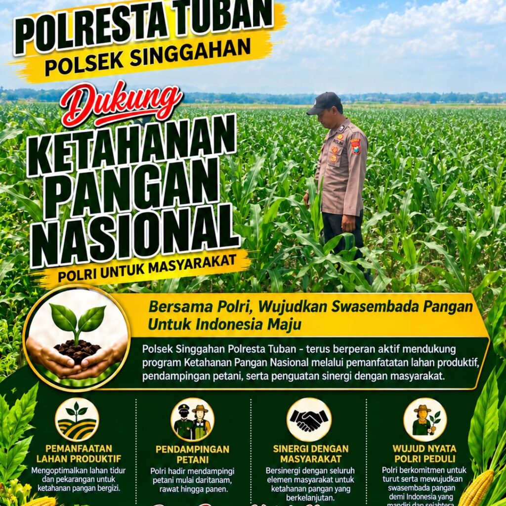 Polsek Parengan Polresta Tuban Pantau Lahan Jagung Warga Desa Selogabus Dukung Program Astacita