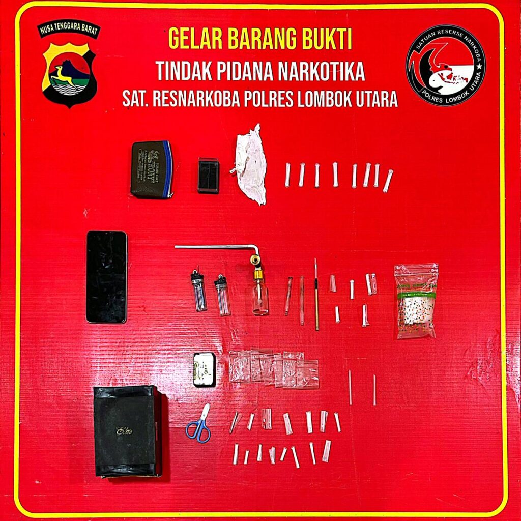 Polres Lombok Utara Amankan Pria di Kayangan, Delapan Poket Sabu Disita