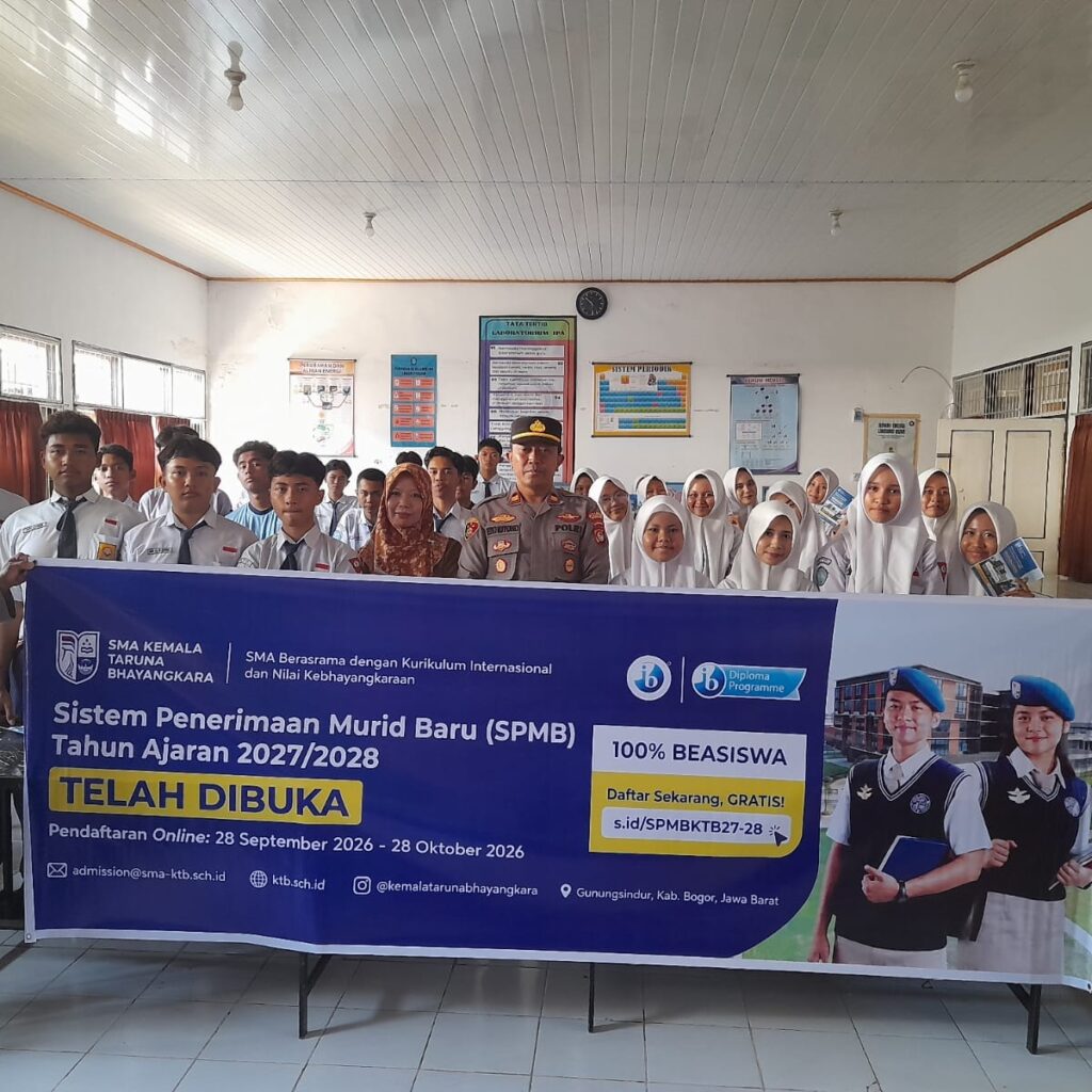 Jaring Pelajar Berprestasi, Polsek Labuan Badas Gelar Sosialisasi SPMB SMA Kemala Taruna Bhayangkara di SMPN 1 Labuhan Badas