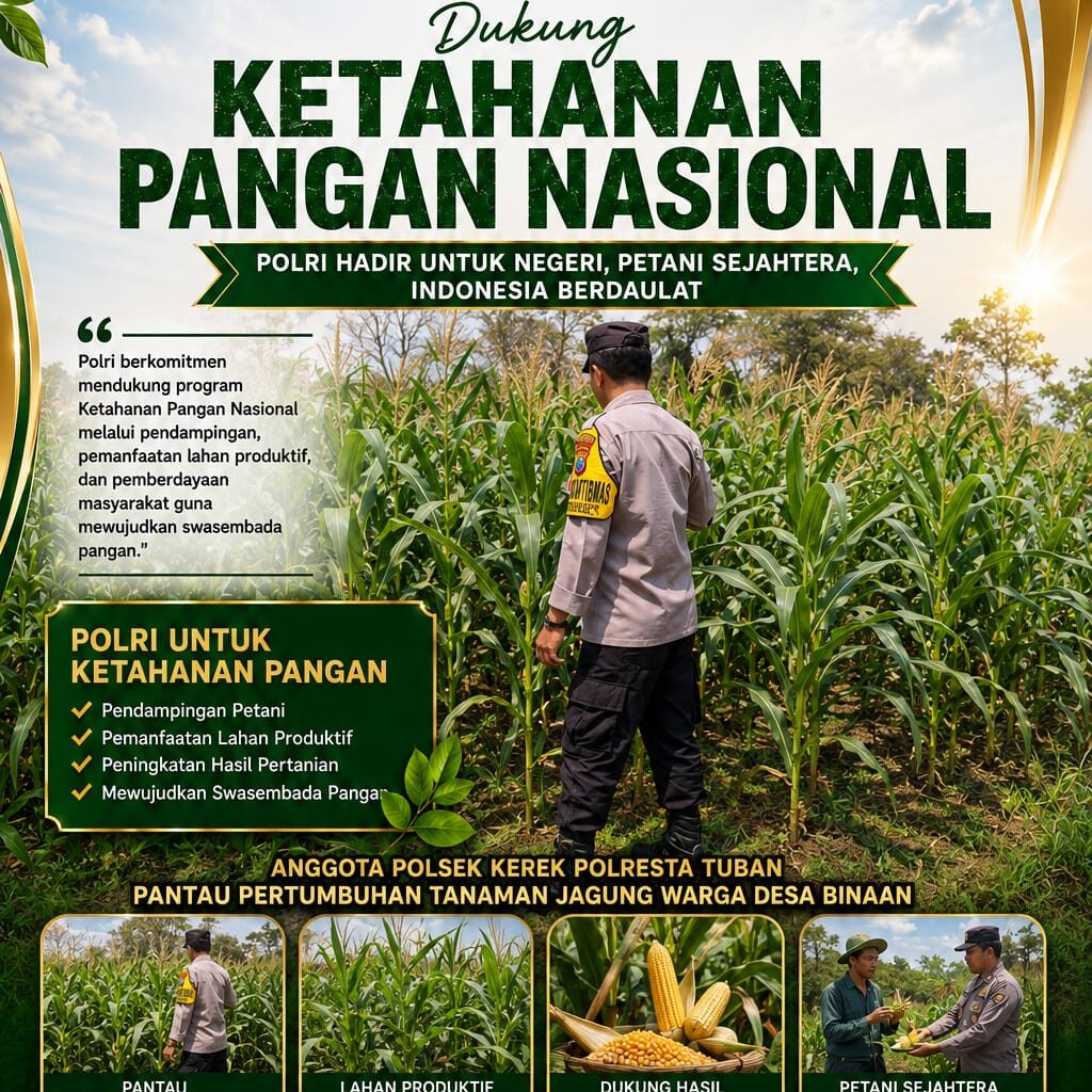BHABINKAMTIBMAS PANTAU PERTUMBUHAN TANAMAN JAGUNG DI DESA BINAAN