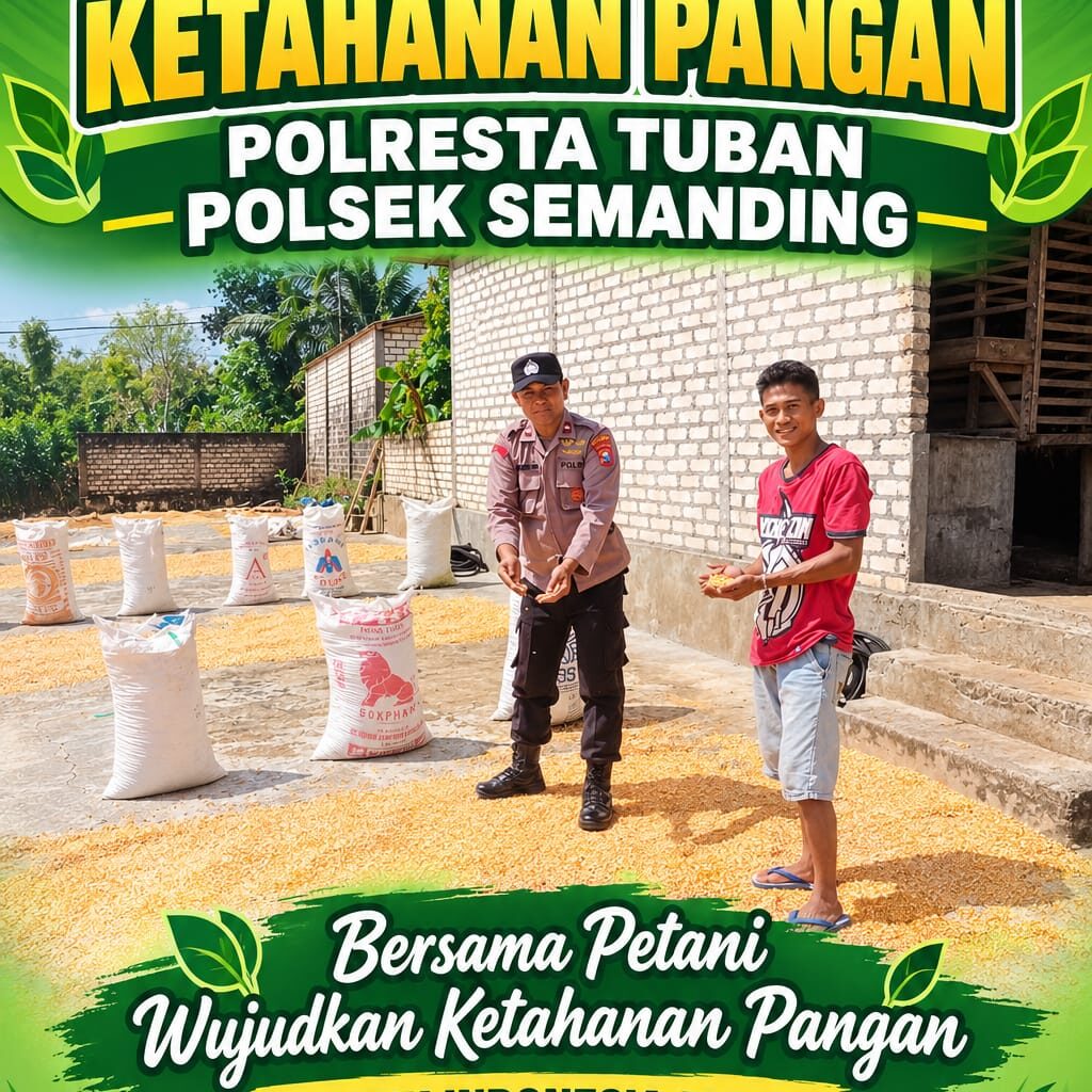 Polri Dukung Astacita, Polsek Semanding Polresta Tuban Turun Cek Tanaman jagung milik Warga di Desa Boto