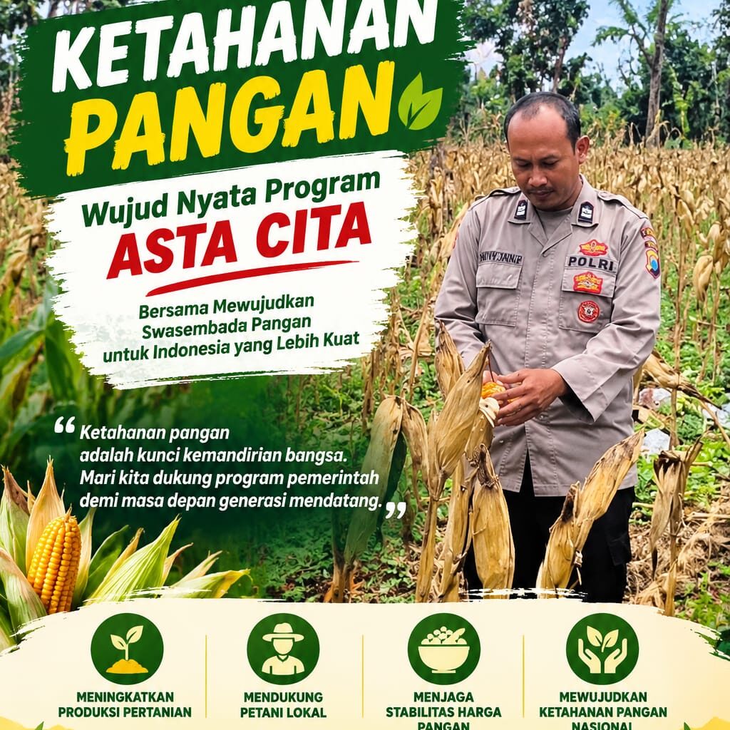 Polri Dukung Astacita, Polsek Merakurak Polresta Tuban Turun Cek Tanaman Jagung Warga di Desa Tuwiri Wetan