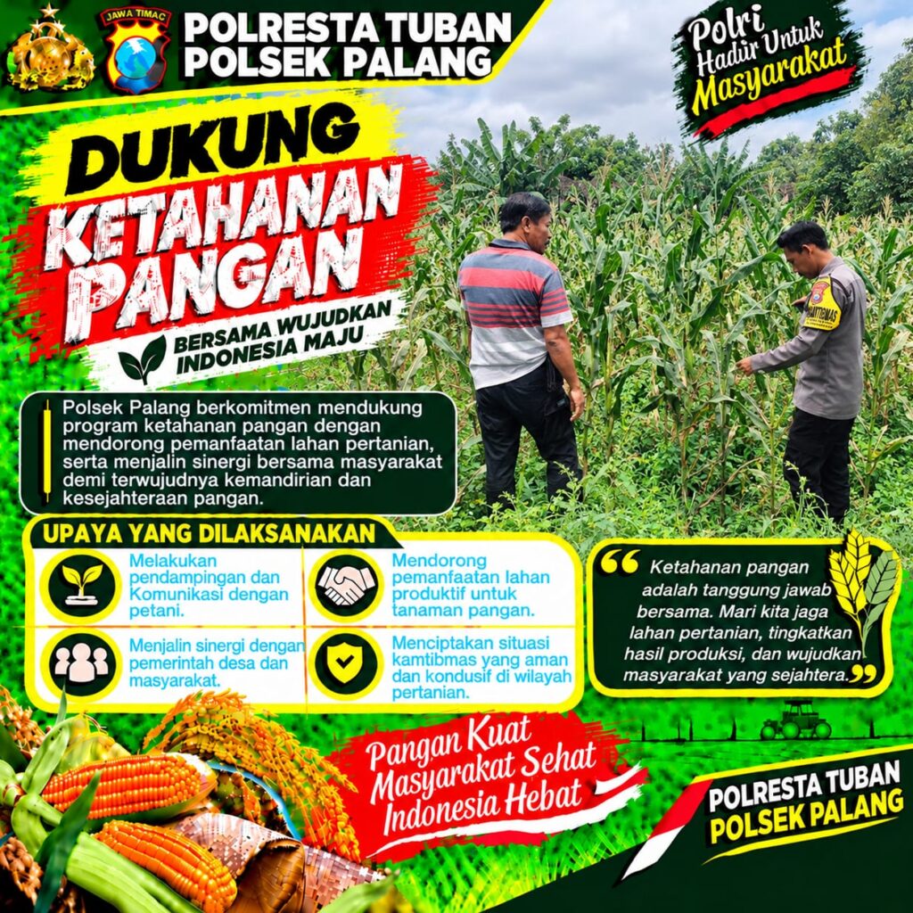 Anggota Polsek Singgahan Polresta Tuban Turun Cek Tanaman jagung Warga di Desa Mulyorejo