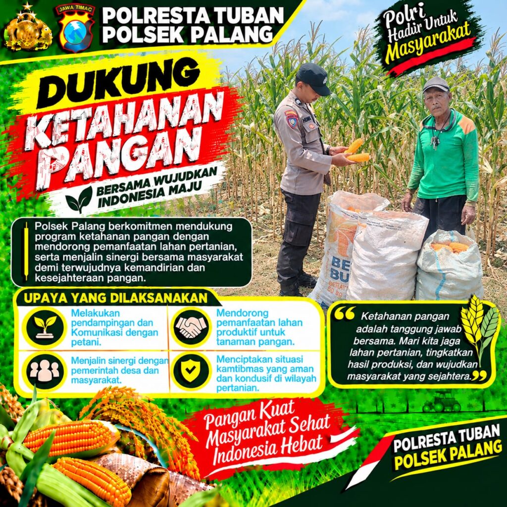 Dukung Astacita, Polsek Palang Polresta Tuban Pantau Langsung Lahan Jagung milik warga Desa Dawung