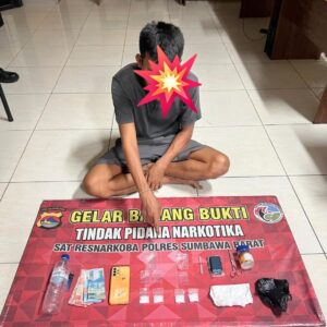 Polres Sumbawa Barat Amankan Terduga Pengedar Sabu di Seteluk, Barang Bukti 14,45 Gram
