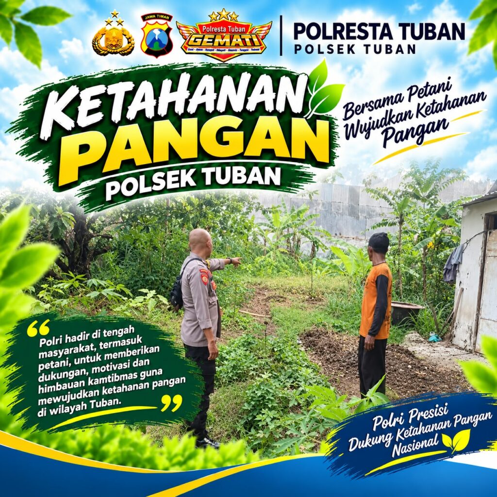 Bhabinkamtibmas Polsek Tuban Sambang Warga, Dukung Ketahanan Pangan di Wilayah Tuban