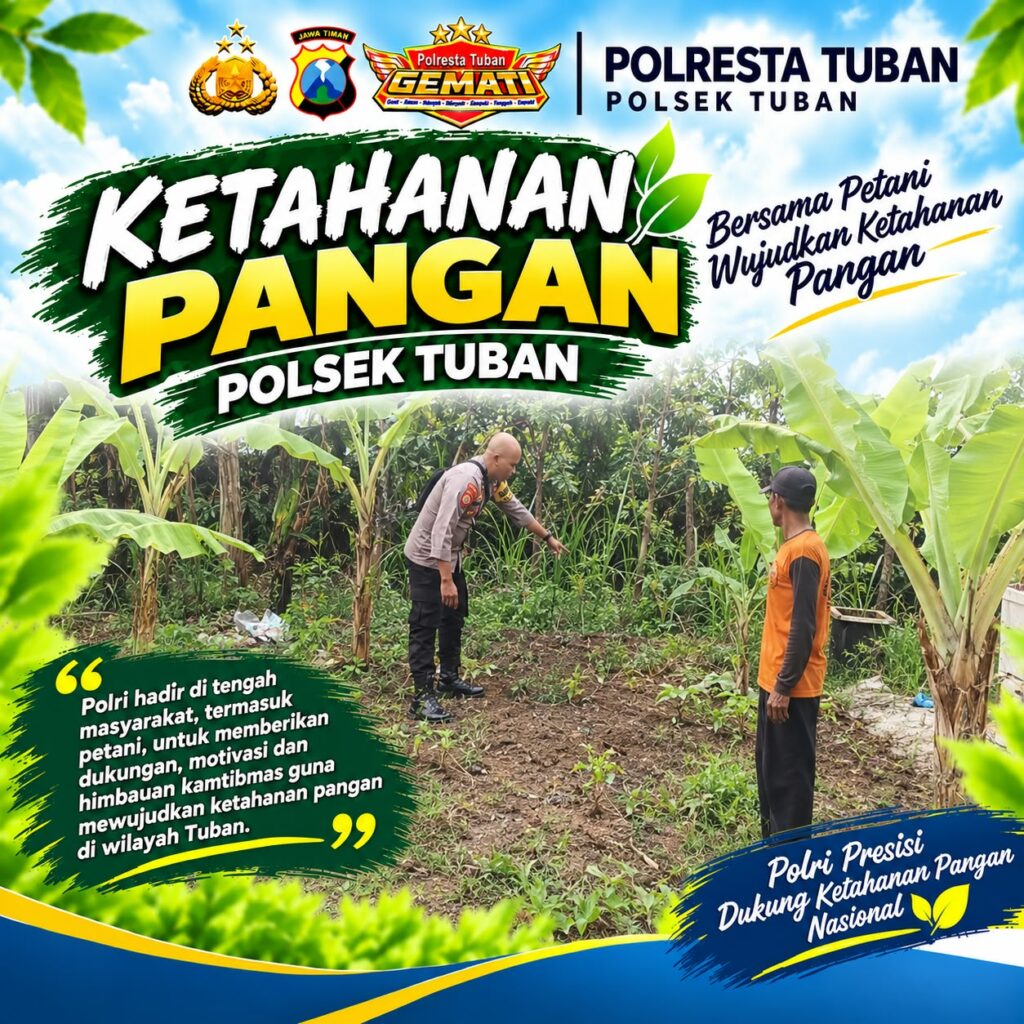 Polsek Tuban Dukung Ketahanan Pangan, Bhabinkamtibmas Sambangi Lahan Pekarangan Warga