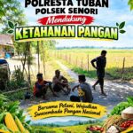 Sambang Petani Anggota Bhabinkamtimas Polsek Senori Polresta Tuban Polda Jatim Ajak Sukseskan Program Ketahanan Pangan