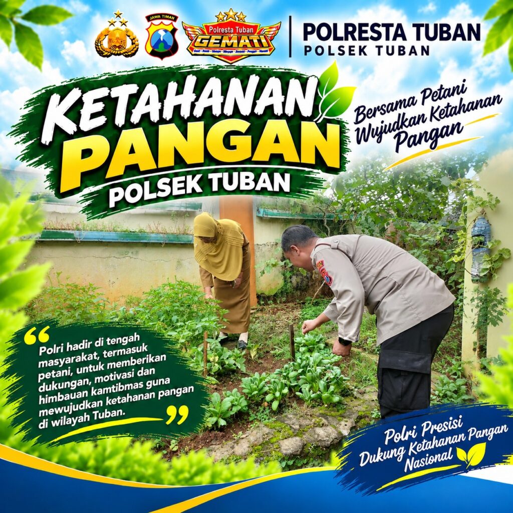 Polsek Tuban Dukung Ketahanan Pangan melalui Pemanfaatan Lahan Pekarangan Produktif