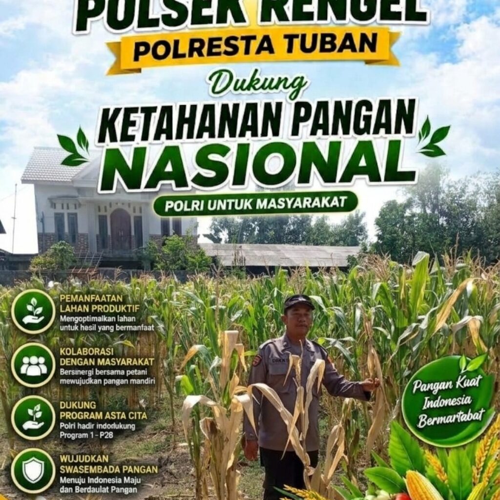 Polri Dukung Astacita, Polsek Rengel Polresta Tuban Turun Cek Tanaman Jagung Warga di Desa Sawahan