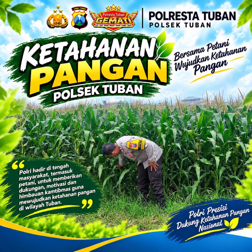 Polsek Tuban Dukung Ketahanan Pangan Nasional Melalui Pemantauan Lahan Jagung
